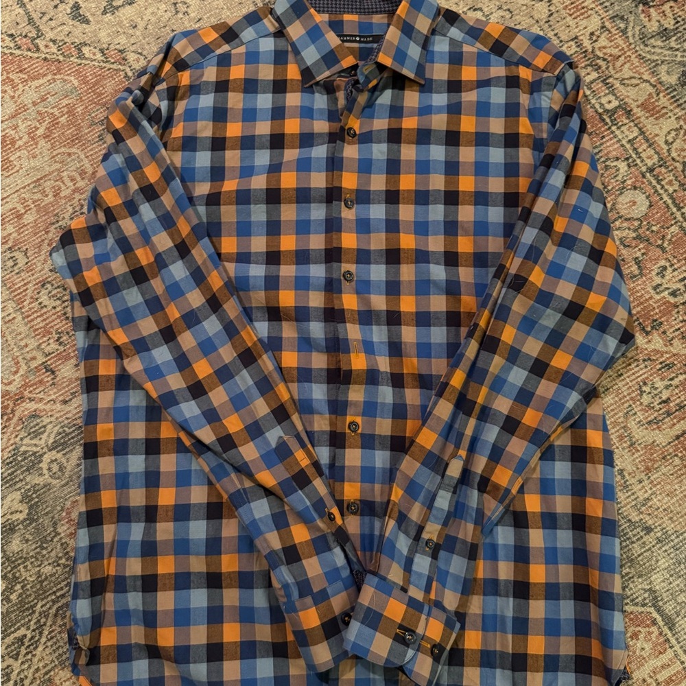 Men's Hammer made Blue and Orange Checkered Shirt